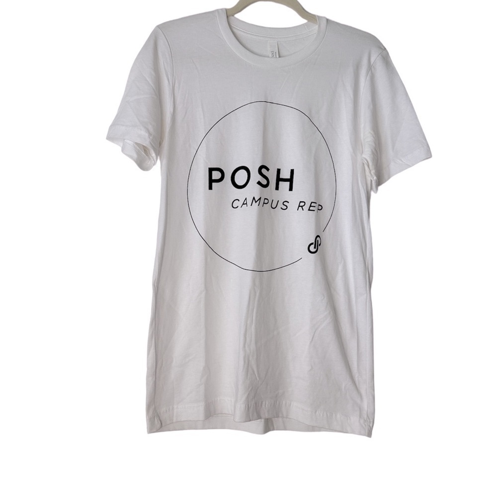White Poshmark Tshirt Will fit Small To medium Brand New